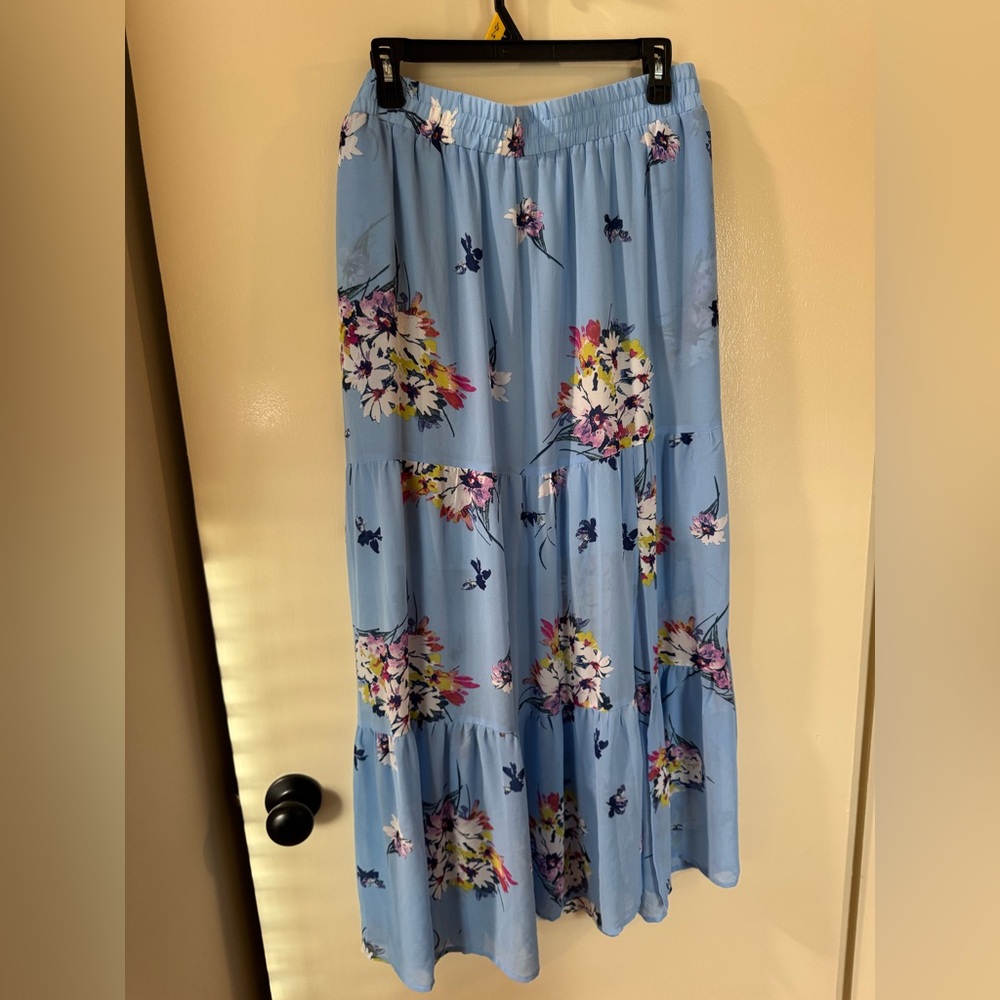 MELLODAY Floral Blue Skirt